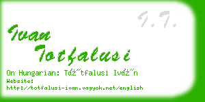 ivan totfalusi business card